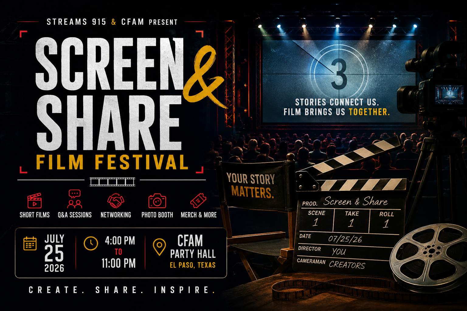 Screen and Share Film Festival at CFam Party Hall